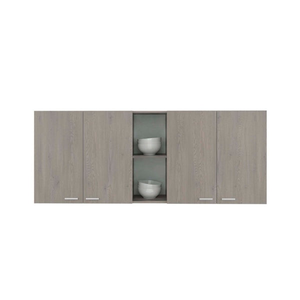 English Elm Portofino Wall Mounted Kitchen Cabinet with Dish Rack and Open Display Shelving Natural Wood Wash B070P543544
