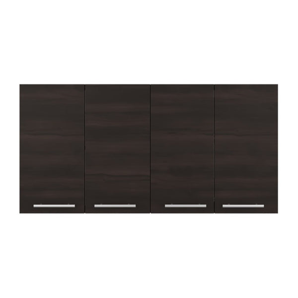 English Elm 120 Inch Wall Mounted Kitchen Cabinet with Dish Rack Pantry Laundry Room Storage Dark Walnut B070P543546