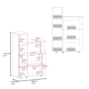 English Elm Aldan Kitchen Storage Tower with Glass Door Open Shelves and Enclosed Pantry Cabinet B070P555744