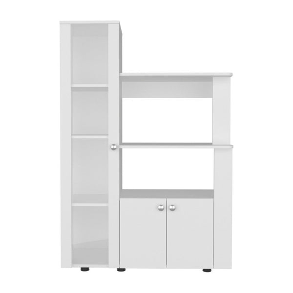 English Elm Aldan Kitchen Storage Tower with Glass Door Open Shelves and Enclosed Pantry Cabinet B070P555744