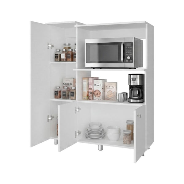 English Elm Lilo Tall Kitchen Pantry Cabinet with Appliance Shelf and Enclosed Hutch Storage B070P555745