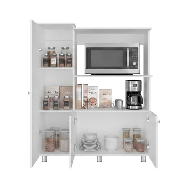 English Elm Lilo Tall Kitchen Pantry Cabinet with Appliance Shelf and Enclosed Hutch Storage B070P555745