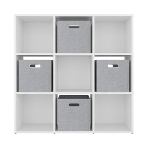 English Elm Lena 9 Cube Organizer Bookcase with Open Shelves and Four Fabric Bins for Any Room B070P555746