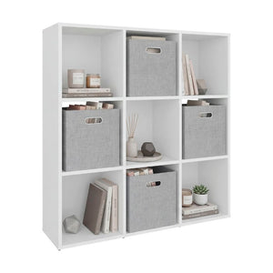 English Elm Lena 9 Cube Organizer Bookcase with Open Shelves and Four Fabric Bins for Any Room B070P555746