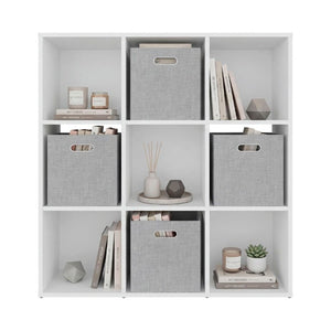 English Elm Lena 9 Cube Organizer Bookcase with Open Shelves and Four Fabric Bins for Any Room B070P555746