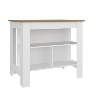 English Elm Cala Freestanding Kitchen Island with Open Shelving and Scratch Resistant Wood Worktop B070P569562