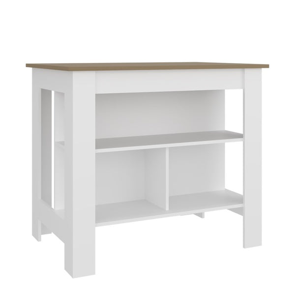 English Elm Cala Freestanding Kitchen Island with Open Shelving and Scratch Resistant Wood Worktop B070P569562