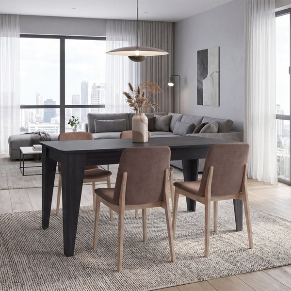 English Elm Torino Rectangular Engineered Wood Dining Table Seats Four in Modern Style B070P569578