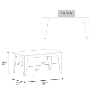 English Elm Torino Rectangular Engineered Wood Dining Table Seats Four in Modern Style B070P569578
