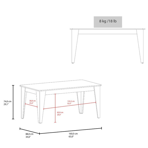 English Elm Torino Rectangular Engineered Wood Dining Table Seats Four in Modern Style B070P569578