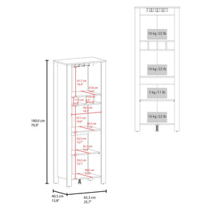 English Elm Freedom Rustic Farmhouse Bar Cabinet with Stemware Rack Bottle Storage Open Shelving B070P596405