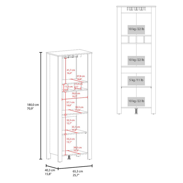 English Elm Freedom Rustic Farmhouse Bar Cabinet with Stemware Rack Bottle Storage Open Shelving B070P596405