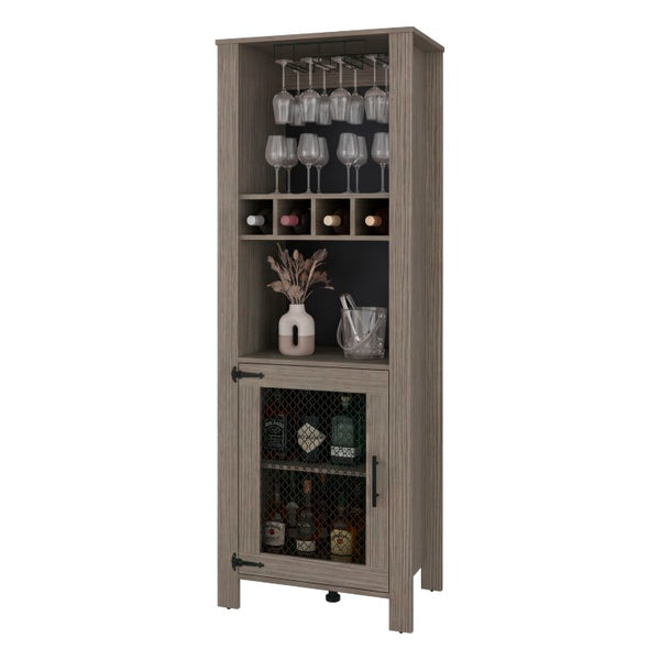 English Elm Freedom Rustic Farmhouse Bar Cabinet with Stemware Rack Bottle Storage Open Shelving B070P596405