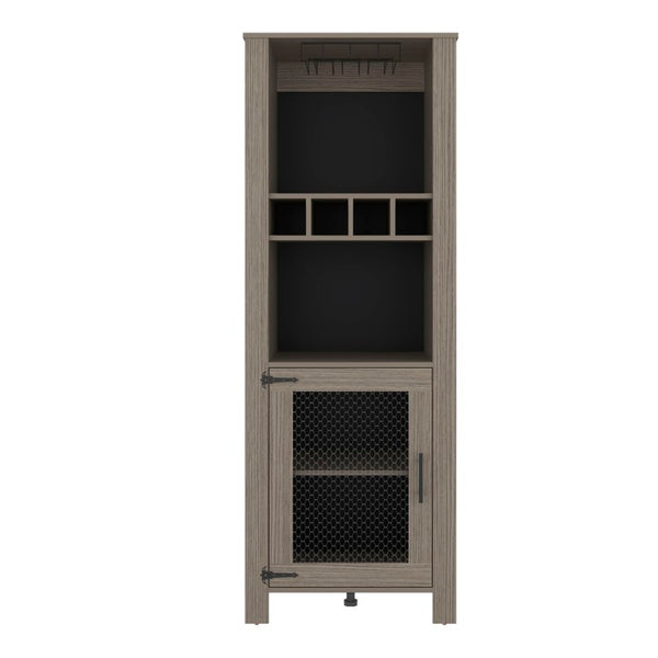 English Elm Freedom Rustic Farmhouse Bar Cabinet with Stemware Rack Bottle Storage Open Shelving B070P596405