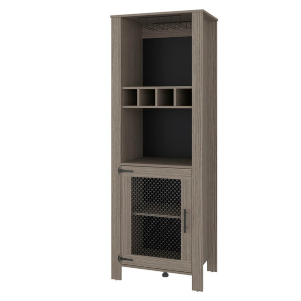 English Elm Freedom Rustic Farmhouse Bar Cabinet with Stemware Rack Bottle Storage Open Shelving B070P596405