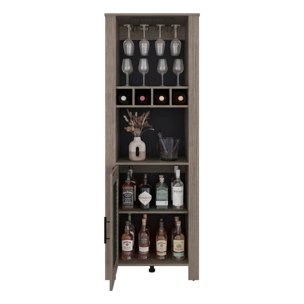 English Elm Freedom Rustic Farmhouse Bar Cabinet with Stemware Rack Bottle Storage Open Shelving B070P596405