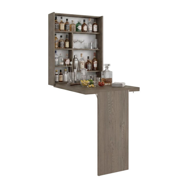 English Elm Vatta Fold Down Wall Mounted Bar Cabinet with Seven Shelves for Small Space Living B070P596409