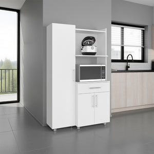 English Elm Pantress Freestanding Kitchen Pantry Cabinet Tall Multi Zone Storage with Drawer Shelf B070S00418