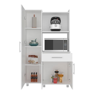 English Elm Pantress Freestanding Kitchen Pantry Cabinet Tall Multi Zone Storage with Drawer Shelf B070S00418