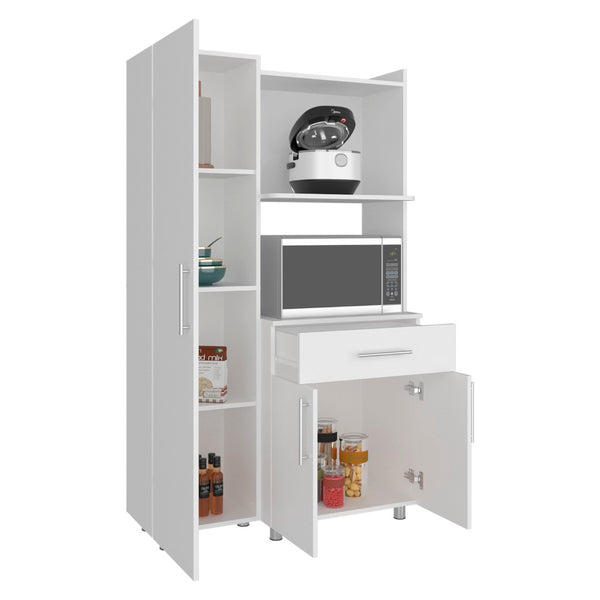 English Elm Pantress Freestanding Kitchen Pantry Cabinet Tall Multi Zone Storage with Drawer Shelf B070S00418