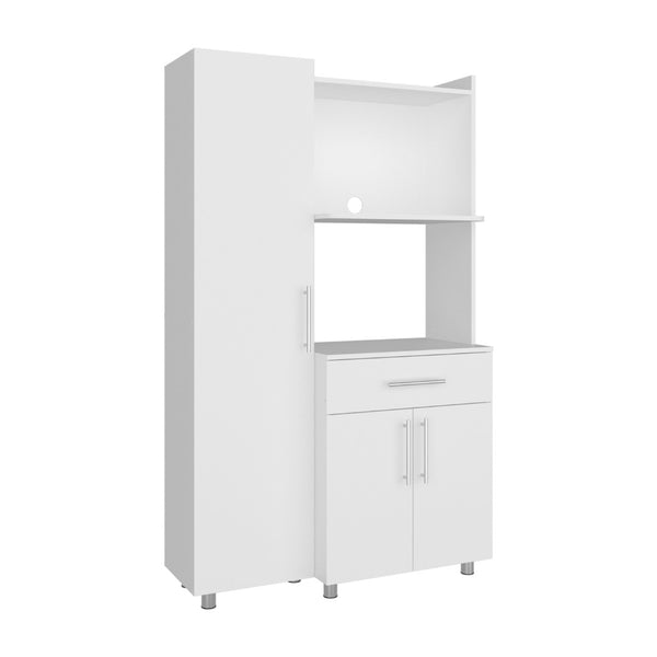English Elm Pantress Freestanding Kitchen Pantry Cabinet Tall Multi Zone Storage with Drawer Shelf B070S00418