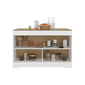 English Elm Cuenca Counter Height Dining Table with Three Open Shelves for Compact Kitchen Spaces B070S00419