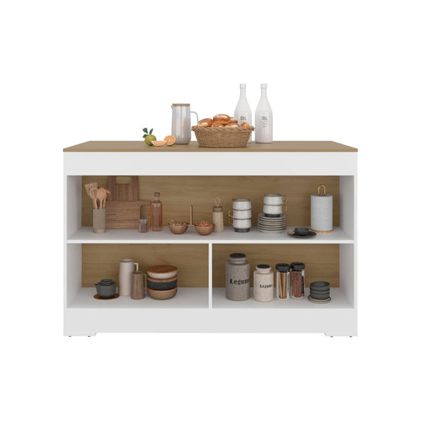 English Elm Cuenca Counter Height Dining Table with Three Open Shelves for Compact Kitchen Spaces B070S00419
