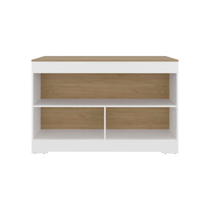 English Elm Cuenca Counter Height Dining Table with Three Open Shelves for Compact Kitchen Spaces B070S00419