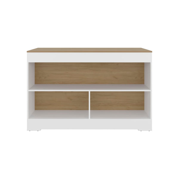 English Elm Cuenca Counter Height Dining Table with Three Open Shelves for Compact Kitchen Spaces B070S00419