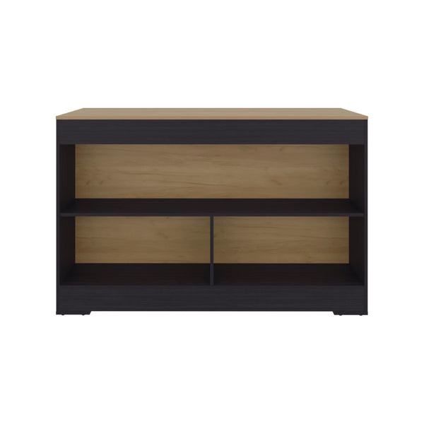 English Elm Cuenca Counter Height Prep and Dining Table with Three Open Shelves for Small Kitchens B070S00420