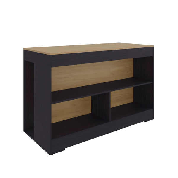 English Elm Cuenca Counter Height Prep and Dining Table with Three Open Shelves for Small Kitchens B070S00420