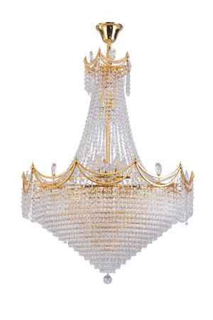 English Elm 42" K9 Crystal Neoclassical Chandelier 22 Light Empire Ceiling Fixture for Dining Rooms B072132064