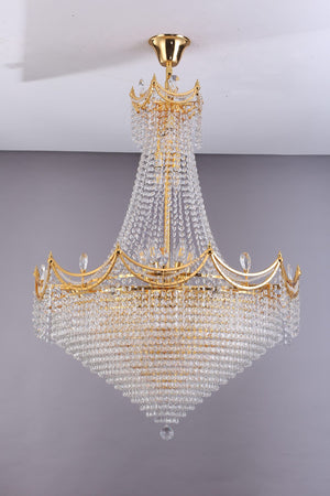 English Elm 42" K9 Crystal Neoclassical Chandelier 22 Light Empire Ceiling Fixture for Dining Rooms B072132064
