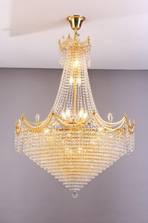English Elm 42" K9 Crystal Neoclassical Chandelier 22 Light Empire Ceiling Fixture for Dining Rooms B072132064