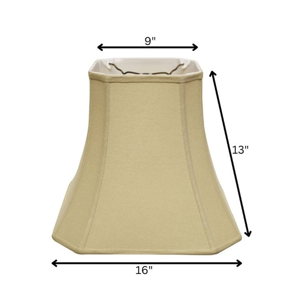 English Elm Cut Corner Square Bell Shade Natural Linen Softback Washer Fitter for Table Lamps B075101174
