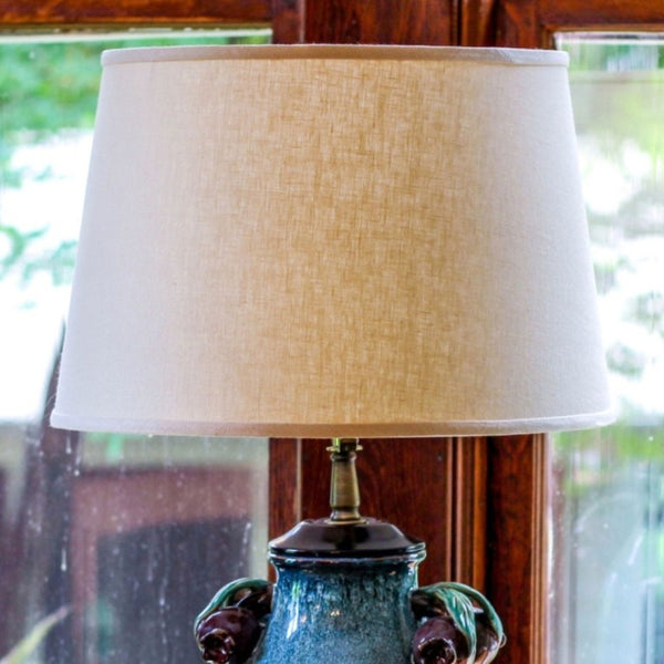 English Elm Slant Modified Empire Linen Hardback Shade Warm Beige Washer Fitter for Table Lamps B075101403