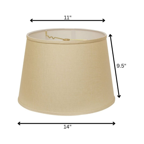 English Elm Slant Modified Empire Linen Hardback Shade Warm Beige Washer Fitter for Table Lamps B075101403
