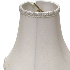 English Elm Fancy Shantung Fabric Oblong Table Lamp Shade Tapered Silhouette Washer Fitter White B075101457