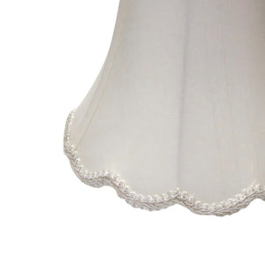 English Elm Fancy Shantung Fabric Oblong Table Lamp Shade Tapered Silhouette Washer Fitter White B075101457