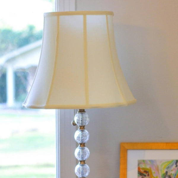 English Elm Slant Octagon Moire Shantung Softback Lamp Shade Egg Tone Architectural Panel Design B075101512