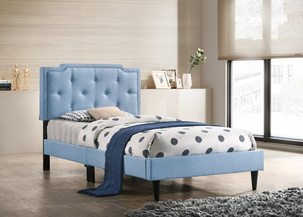 English Elm Stylish Twin Bed Bold Cobalt Finish Casual Frame for Kids Teen or Guest Bedroom B078107961