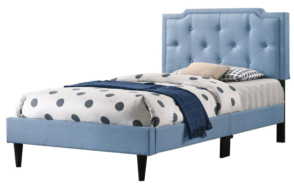 English Elm Stylish Twin Bed Bold Cobalt Finish Casual Frame for Kids Teen or Guest Bedroom B078107961