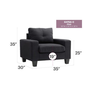 English Elm Elegant Track Arm Club Chair Structured Comfort for Reading Nooks and Living Rooms B078108280