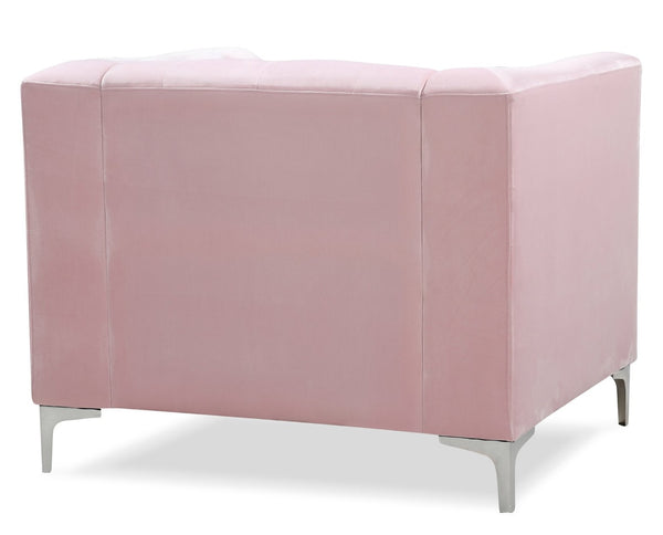 English Elm Contemporary Pink Upholstered Accent Chair Sloped Arms for Bedroom or Living Room B078108502