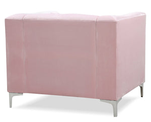English Elm Contemporary Pink Upholstered Accent Chair Sloped Arms for Bedroom or Living Room B078108502
