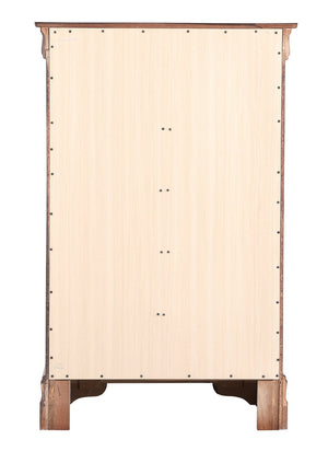 English Elm Elegant Cherry Finish Traditional Tall Chest Anchoring Bedroom or Hallway Decor B078112058