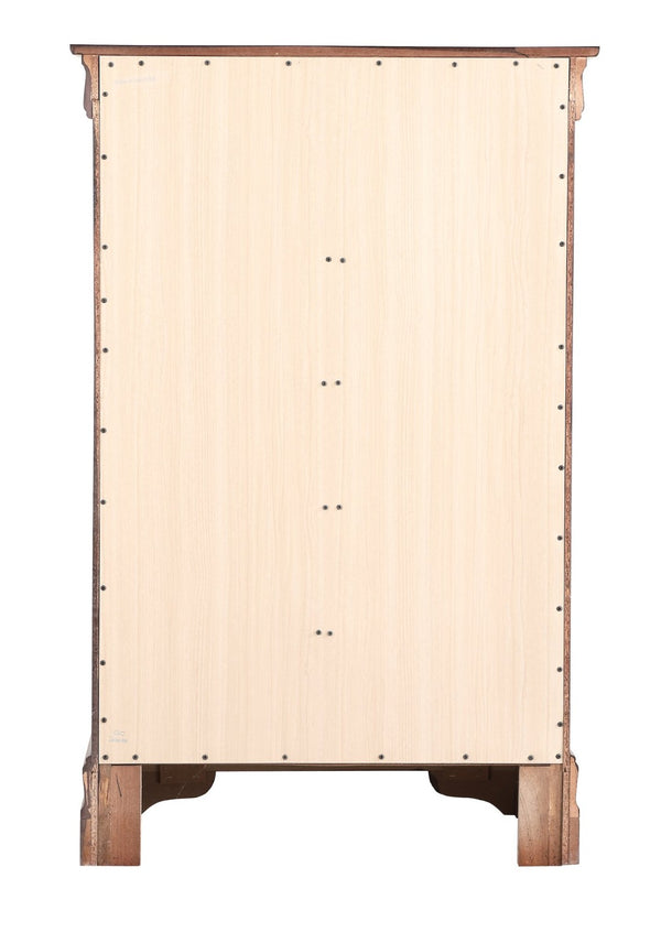 English Elm Elegant Cherry Finish Traditional Tall Chest Anchoring Bedroom or Hallway Decor B078112058