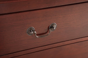 English Elm Elegant Cherry Finish Traditional Tall Chest Anchoring Bedroom or Hallway Decor B078112058