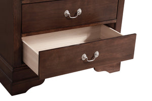 English Elm Elegant Cherry Finish Traditional Tall Chest Anchoring Bedroom or Hallway Decor Cappuccino B078112060