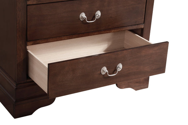 English Elm Elegant Cherry Finish Traditional Tall Chest Anchoring Bedroom or Hallway Decor Cappuccino B078112060